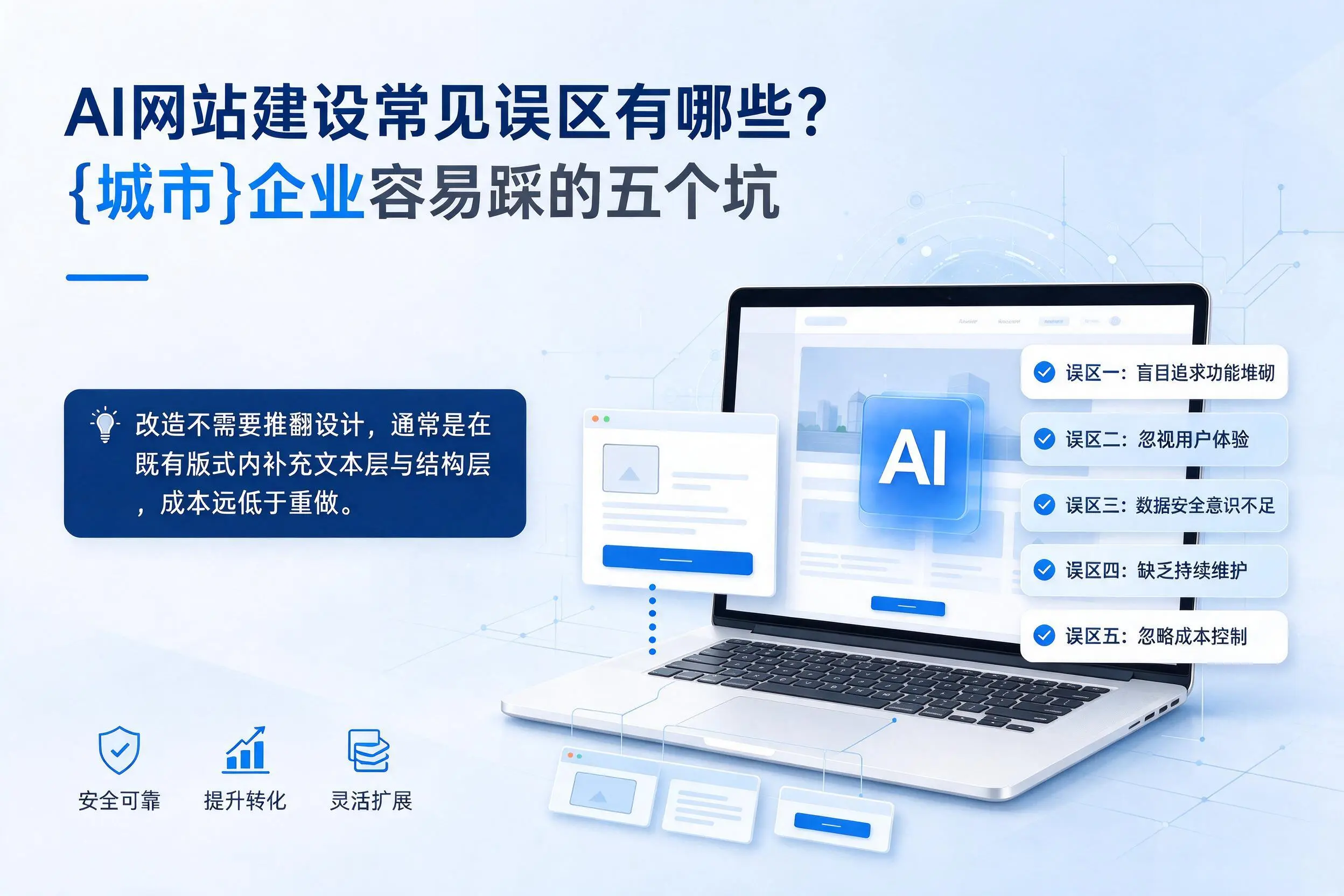AI网站建设常见误区有哪些?徐州企业容易踩的五个坑