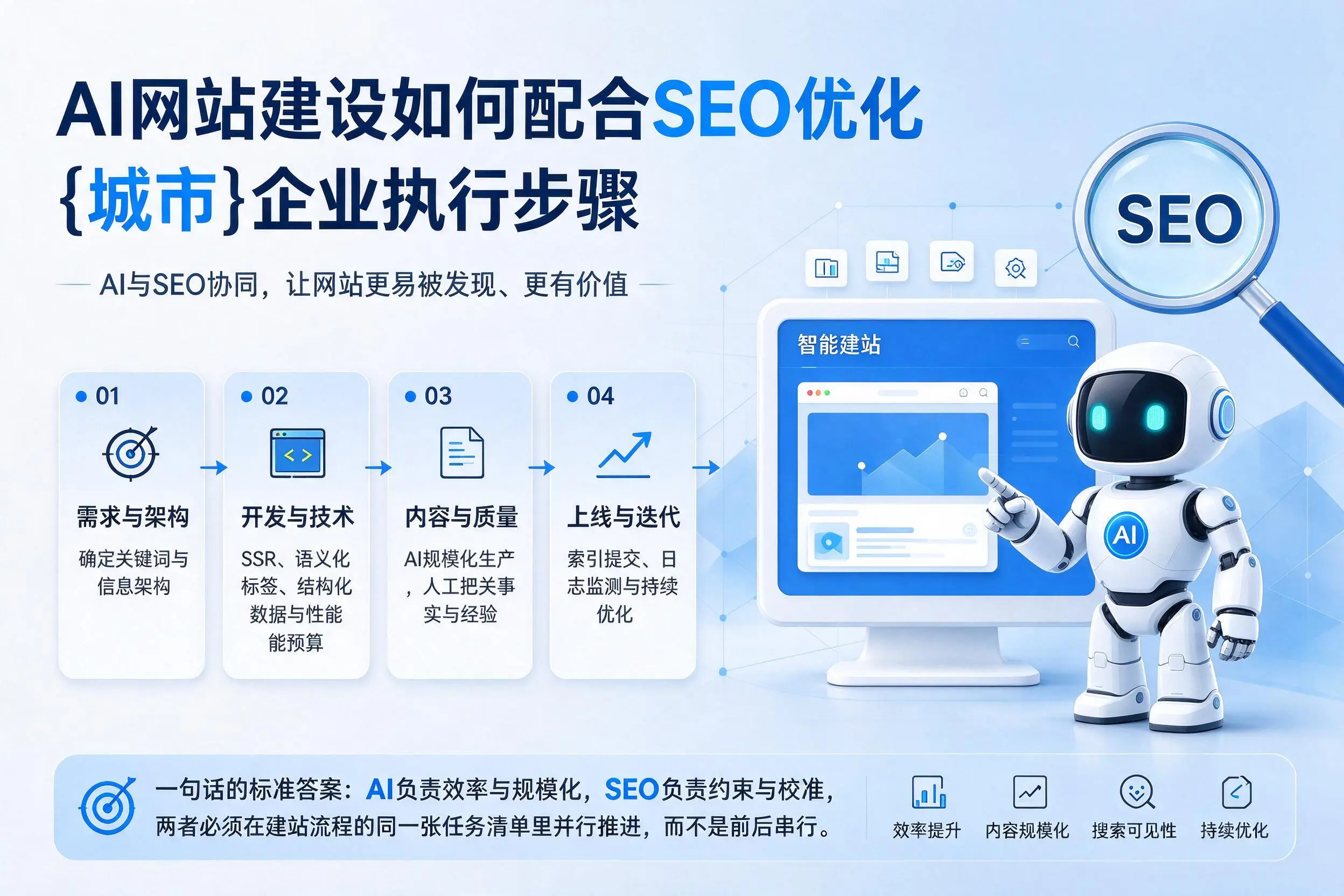 AI网站建设如何配合SEO优化,徐州企业执行步骤