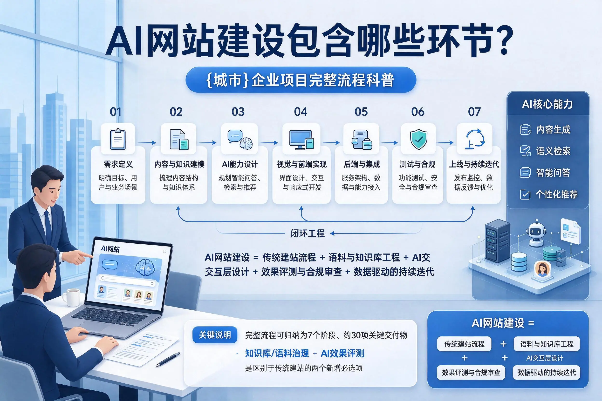 AI网站建设包含哪些环节?徐州企业项目完整流程科普