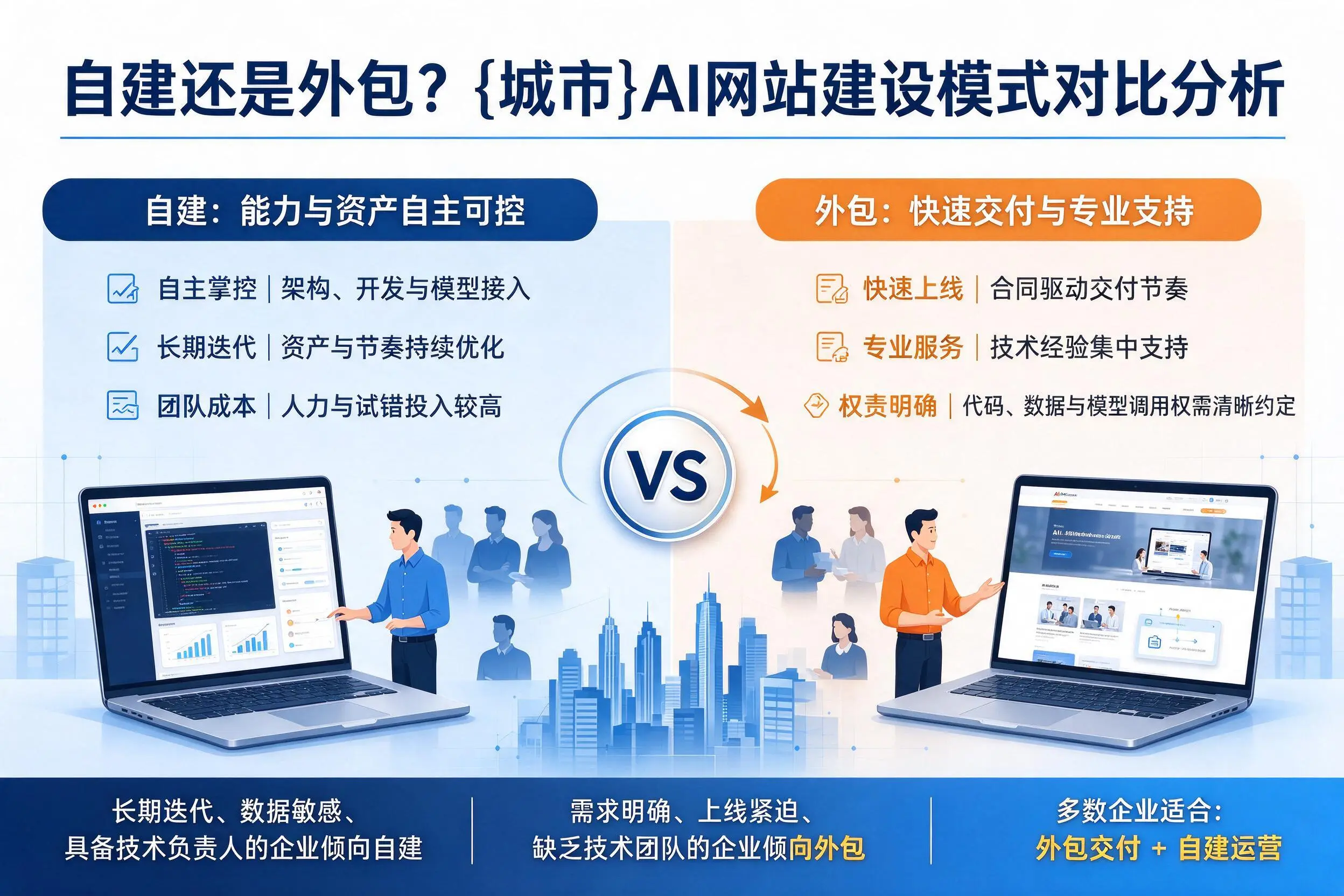 自建还是外包?徐州AI网站建设模式对比分析